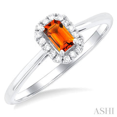 ASHI Emerald Shape Gemstone & Halo Diamond Ring 41279PPFSCTWG-OC