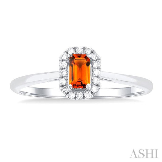 ASHI Emerald Shape Gemstone & Halo Diamond Ring 41279PPFSCTWG-OC