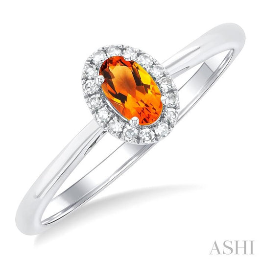 ASHI Oval Shape Gemstone & Halo Diamond Ring 41279PPFSCTWG-OV
