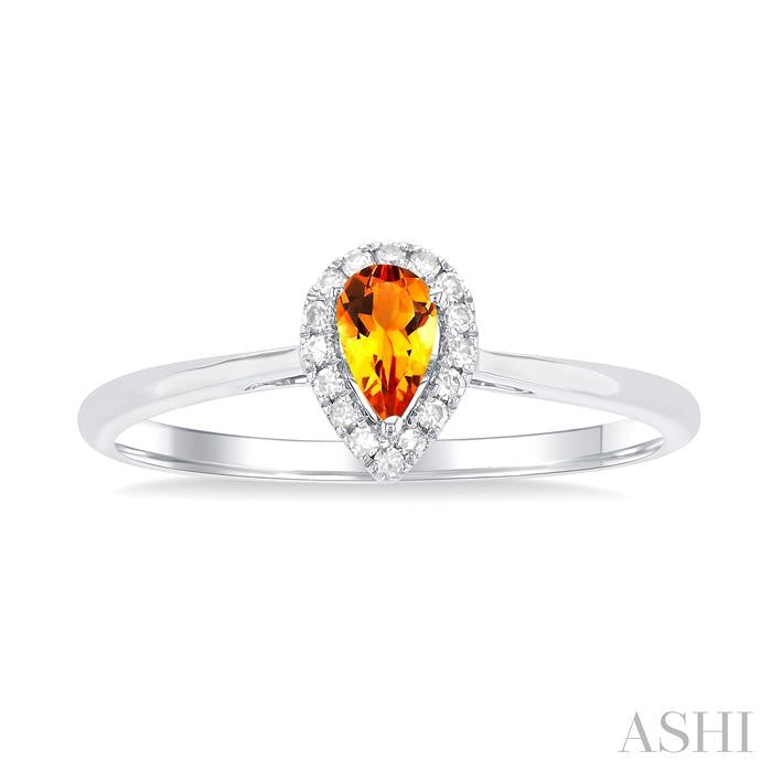 ASHI Pear Shape Gemstone & Halo Diamond Ring 41279PPFSCTWG-PR