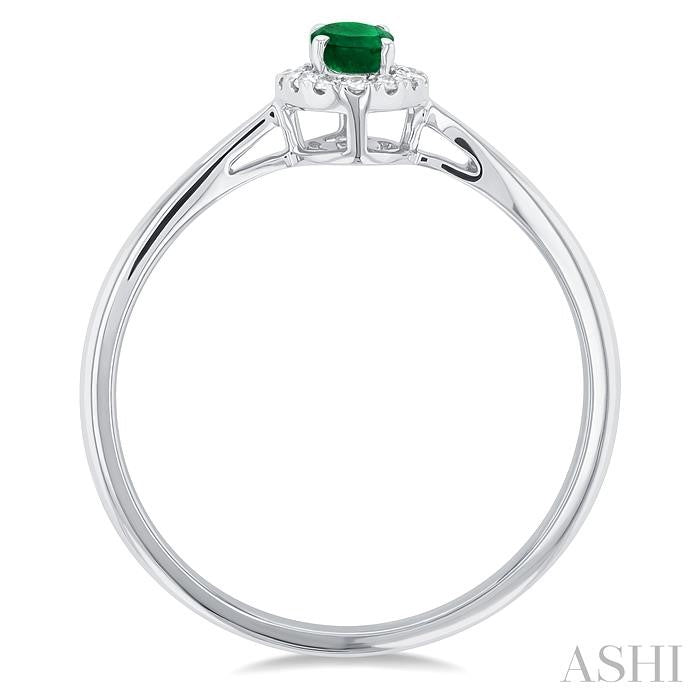 ASHI Oval Shape Gemstone & Halo Diamond Ring 41279PPFSEMWG-OV