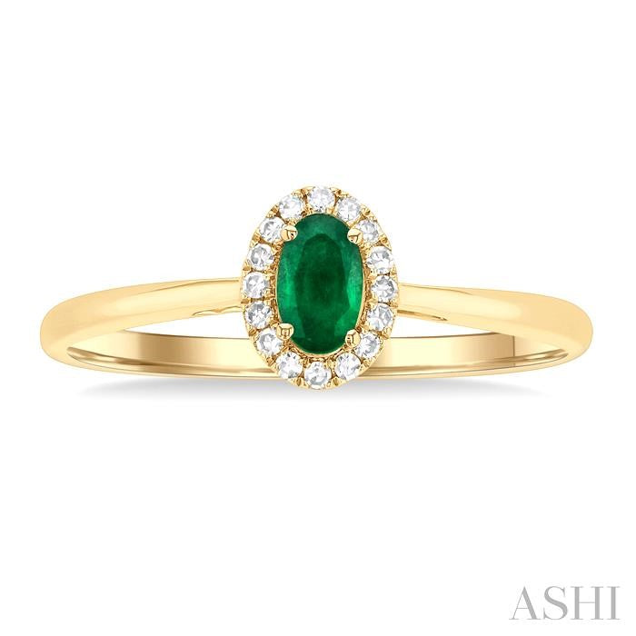 ASHI Oval Shape Gemstone & Halo Diamond Ring 41279PPFSEMYG-OV