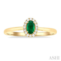 ASHI Oval Shape Gemstone & Halo Diamond Ring 41279PPFSEMYG-OV