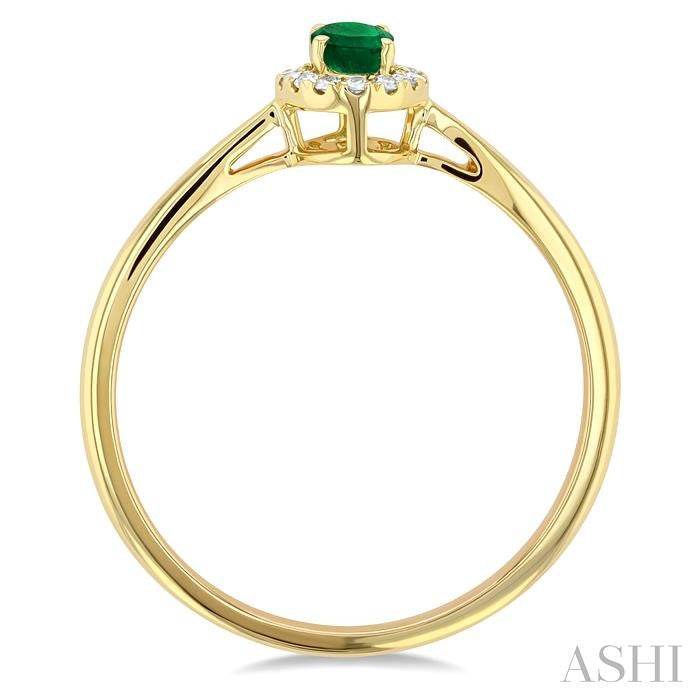 ASHI Oval Shape Gemstone & Halo Diamond Ring 41279PPFSEMYG-OV