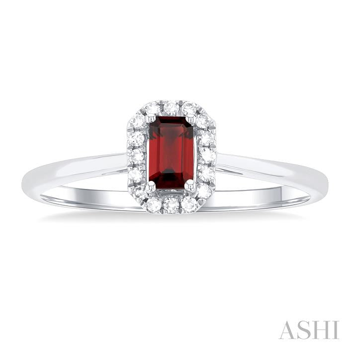 ASHI Emerald Shape Gemstone & Halo Diamond Ring 41279PPFSGTWG-OC