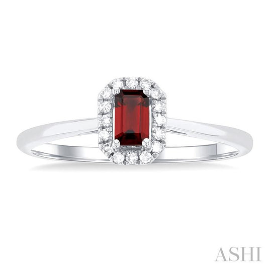 ASHI Emerald Shape Gemstone & Halo Diamond Ring 41279PPFSGTWG-OC