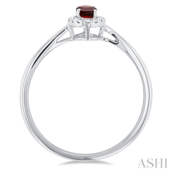 ASHI Oval Shape Gemstone & Halo Diamond Ring 41279PPFSGTWG-OV