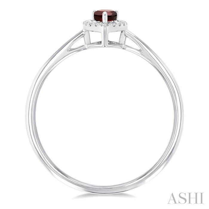ASHI Pear Shape Gemstone & Halo Diamond Ring 41279PPFSGTWG-PR
