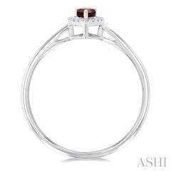 ASHI Pear Shape Gemstone & Halo Diamond Ring 41279PPFSGTWG-PR