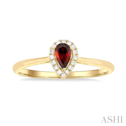 ASHI Pear Shape Gemstone & Halo Diamond Ring 41279PPFSGTYG-PR