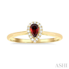 ASHI Pear Shape Gemstone & Halo Diamond Ring 41279PPFSGTYG-PR