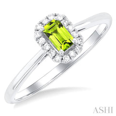 ASHI Emerald Shape Gemstone & Halo Diamond Ring 41279PPFSPEWG-OC