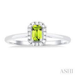 ASHI Emerald Shape Gemstone & Halo Diamond Ring 41279PPFSPEWG-OC