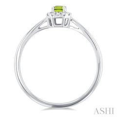 ASHI Emerald Shape Gemstone & Halo Diamond Ring 41279PPFSPEWG-OC