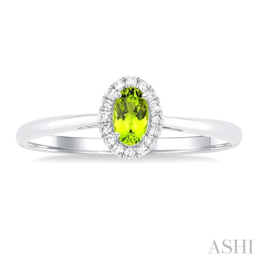 ASHI Oval Shape Gemstone & Halo Diamond Ring 41279PPFSPEWG-OV