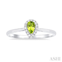 ASHI Pear Shape Gemstone & Halo Diamond Ring 41279PPFSPEWG-PR