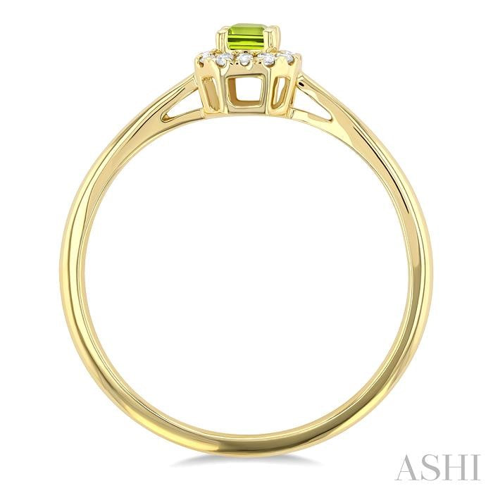 ASHI Emerald Shape Gemstone & Halo Diamond Ring 41279PPFSPEYG-OC