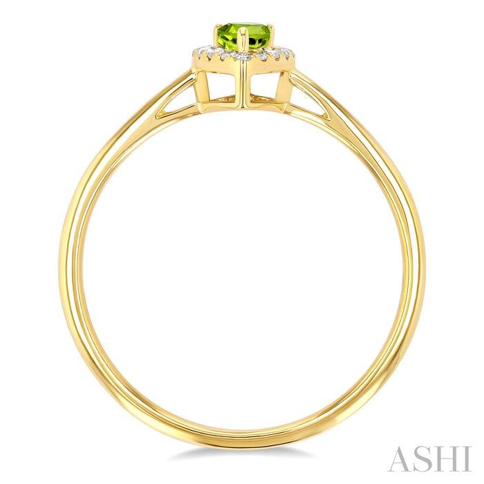 ASHI Pear Shape Gemstone & Halo Diamond Ring 41279PPFSPEYG-PR