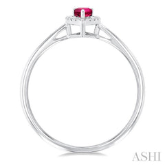 ASHI Pear Shape Gemstone & Halo Diamond Ring 41279PPFSPTWG-PR