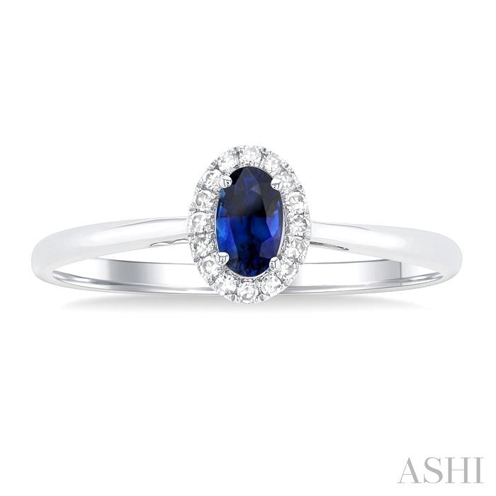 ASHI Oval Shape Gemstone & Halo Diamond Ring 41279PPFSSPWG-OV