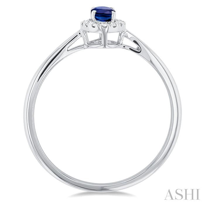 ASHI Oval Shape Gemstone & Halo Diamond Ring 41279PPFSSPWG-OV