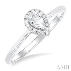 ASHI Pear Shape Gemstone & Halo Diamond Ring 41279PPFSWTWG-PR