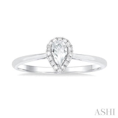 ASHI Pear Shape Gemstone & Halo Diamond Ring 41279PPFSWTWG-PR