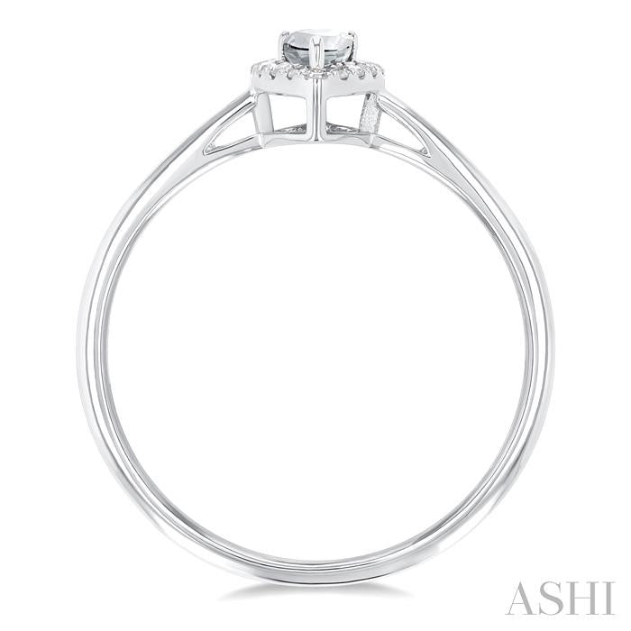 ASHI Pear Shape Gemstone & Halo Diamond Ring 41279PPFSWTWG-PR