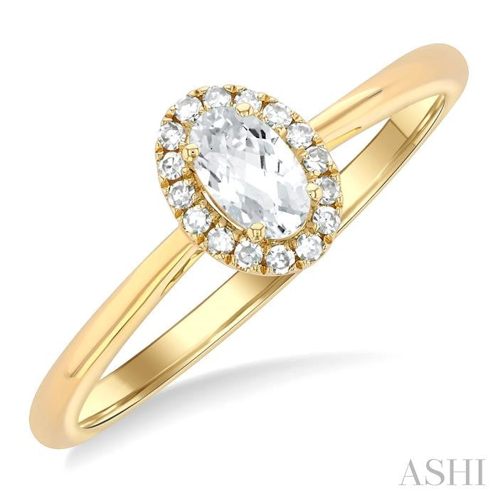 ASHI Oval Shape Gemstone & Halo Diamond Ring 41279PPFSWTYG-OV