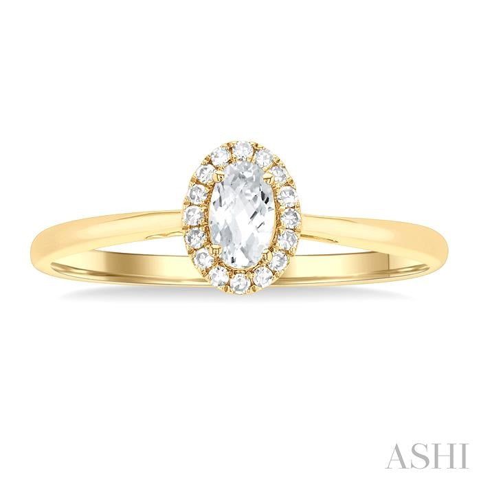 ASHI Oval Shape Gemstone & Halo Diamond Ring 41279PPFSWTYG-OV