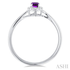 ASHI Oval Shape Gemstone & Halo Diamond Ring 41279PPTSAMWG-OV