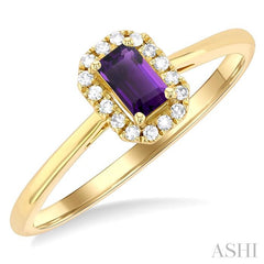 ASHI Emerald Shape Gemstone & Halo Diamond Ring 41279PPTSAMYG-OC
