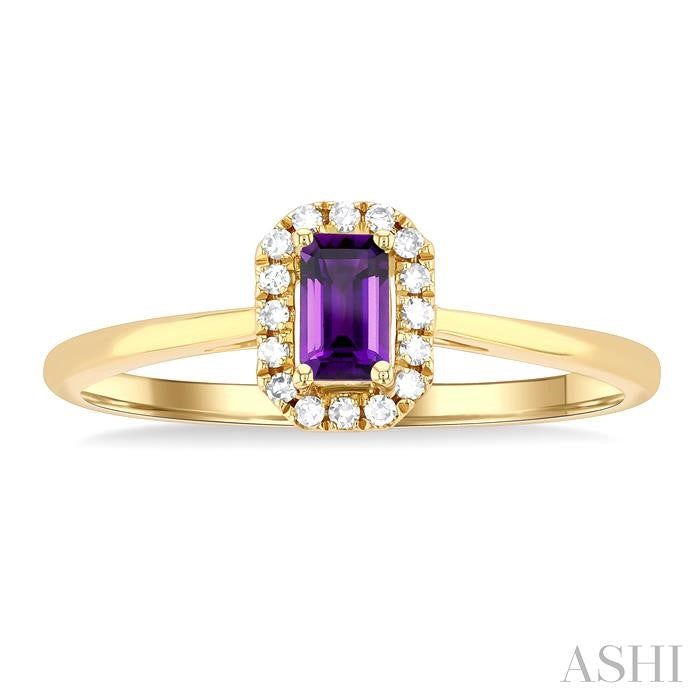ASHI Emerald Shape Gemstone & Halo Diamond Ring 41279PPTSAMYG-OC