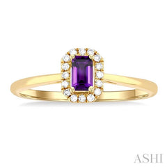 ASHI Emerald Shape Gemstone & Halo Diamond Ring 41279PPTSAMYG-OC