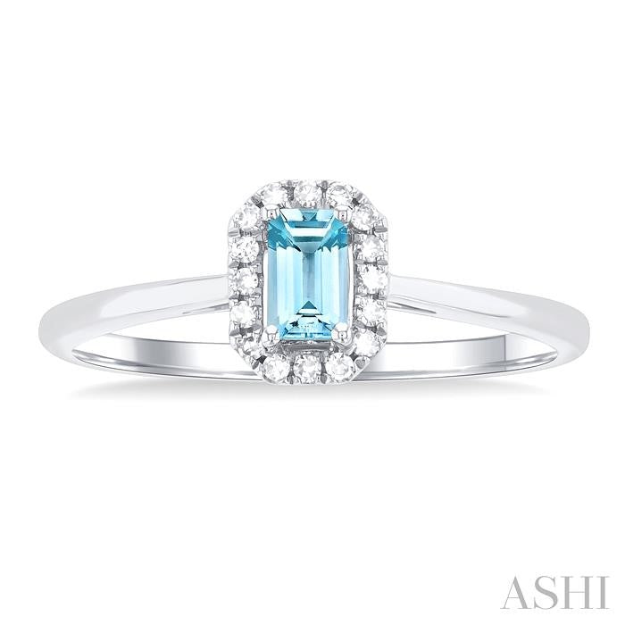 ASHI Emerald Shape Gemstone & Halo Diamond Ring 41279PPTSAQWG-OC