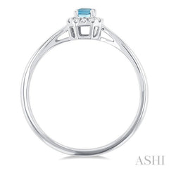 ASHI Emerald Shape Gemstone & Halo Diamond Ring 41279PPTSAQWG-OC
