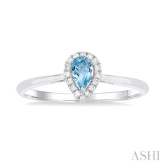 ASHI Pear Shape Gemstone & Halo Diamond Ring 41279PPTSAQWG-PR