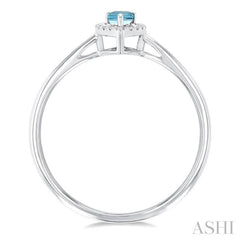 ASHI Pear Shape Gemstone & Halo Diamond Ring 41279PPTSAQWG-PR
