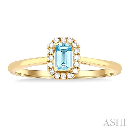 ASHI Emerald Shape Gemstone & Halo Diamond Ring 41279PPTSAQYG-OC