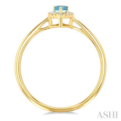 ASHI Pear Shape Gemstone & Halo Diamond Ring 41279PPTSAQYG-PR