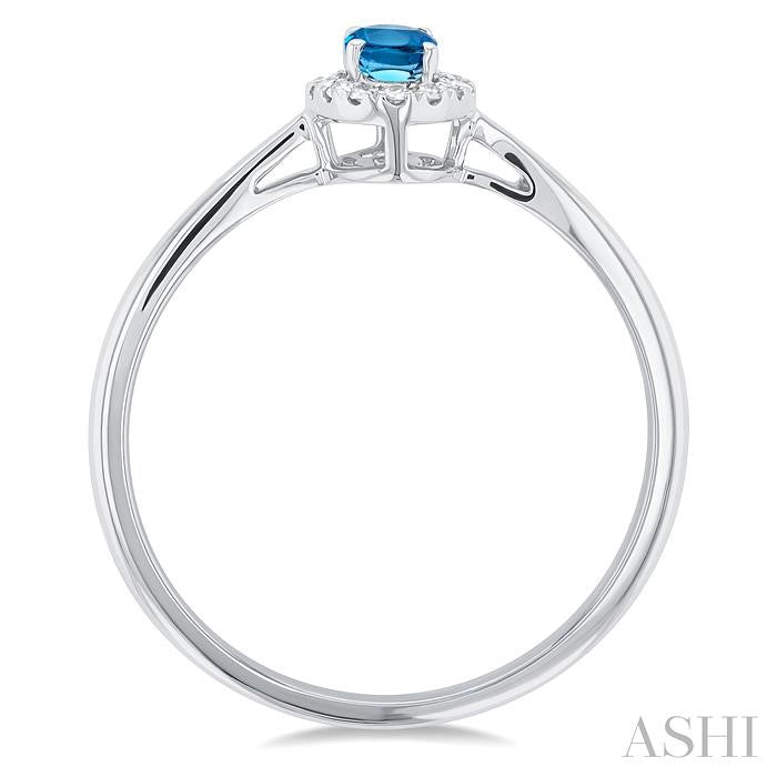 ASHI Oval Shape Gemstone & Halo Diamond Ring 41279PPTSBTWG-OV