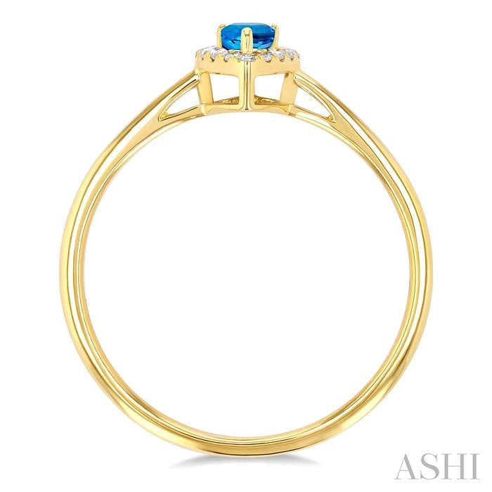 ASHI Pear Shape Gemstone & Halo Diamond Ring 41279PPTSBTYG-PR
