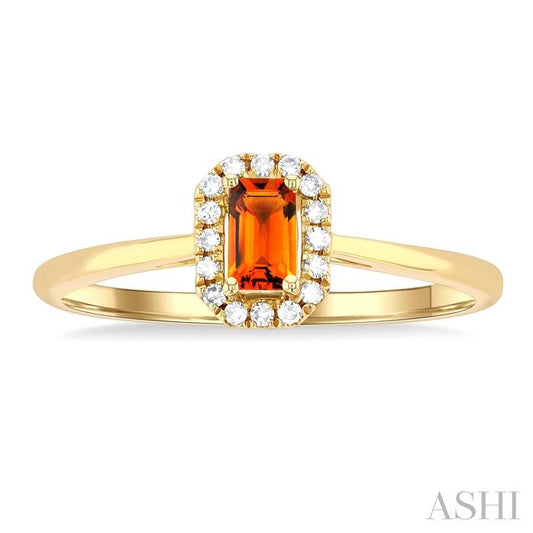ASHI Emerald Shape Gemstone & Halo Diamond Ring 41279PPTSCTYG-OC
