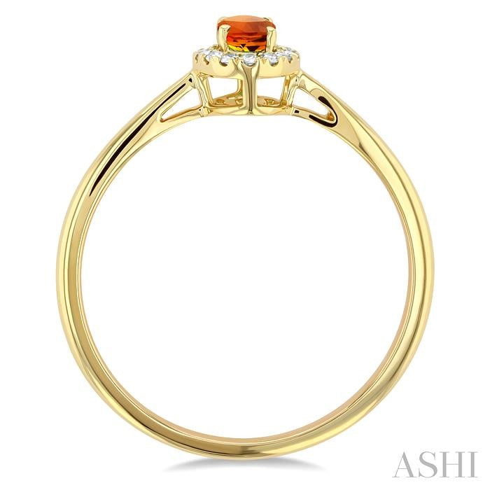 ASHI Oval Shape Gemstone & Halo Diamond Ring 41279PPTSCTYG-OV