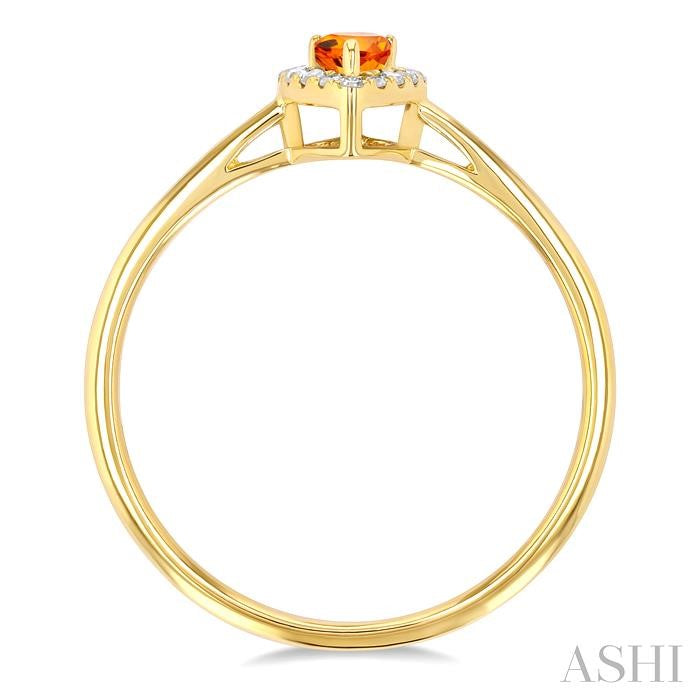 ASHI Pear Shape Gemstone & Halo Diamond Ring 41279PPTSCTYG-PR