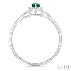 ASHI Pear Shape Gemstone & Halo Diamond Ring 41279PPTSEMWG-PR
