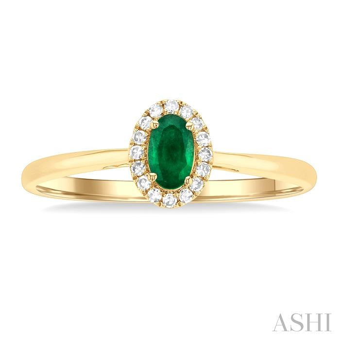 ASHI Oval Shape Gemstone & Halo Diamond Ring 41279PPTSEMYG-OV