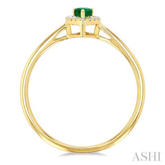 ASHI Pear Shape Gemstone & Halo Diamond Ring 41279PPTSEMYG-PR