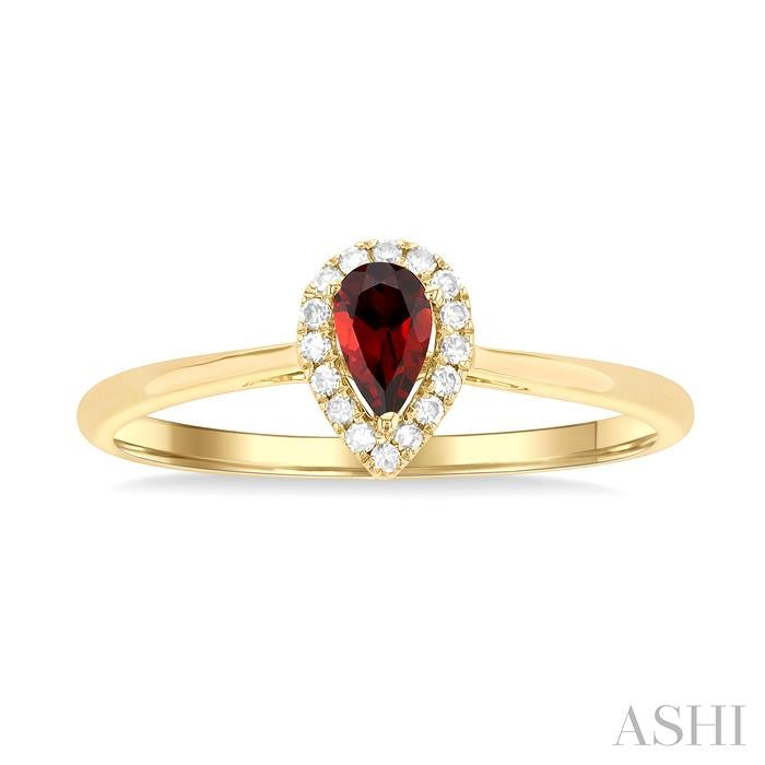 ASHI Pear Shape Gemstone & Halo Diamond Ring 41279PPTSGTYG-PR