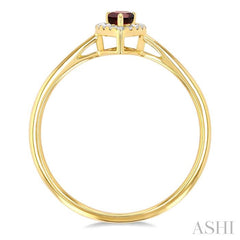 ASHI Pear Shape Gemstone & Halo Diamond Ring 41279PPTSGTYG-PR